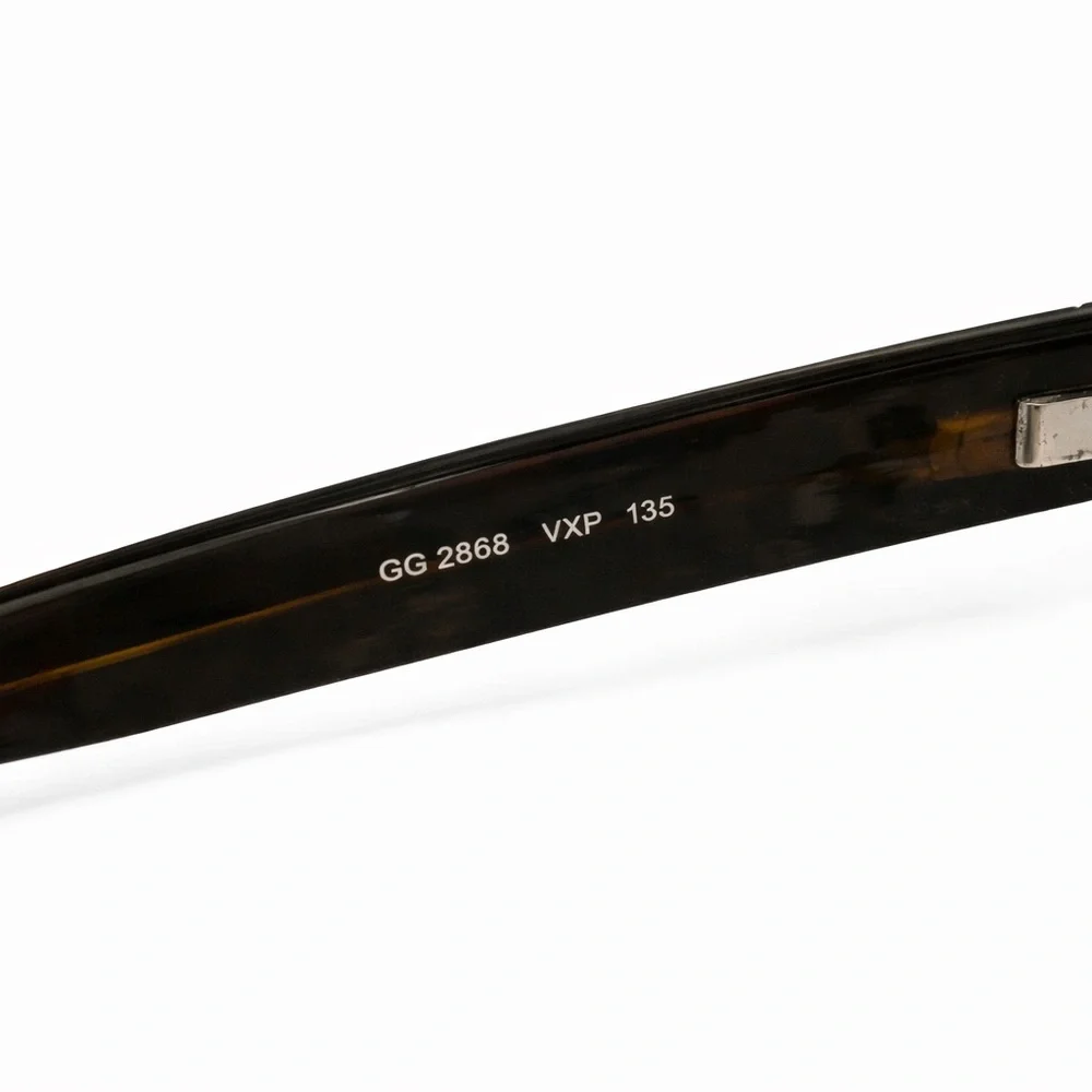 Gucci Unisex Black and Gold GG Logo Rectangular Glasses